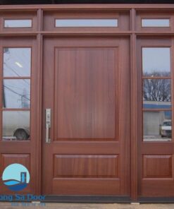 Cửa gỗ tự nhiên phong cách giả cổ TS.M5
